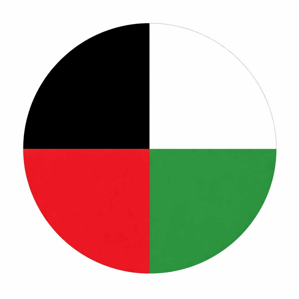 White Black Red Green