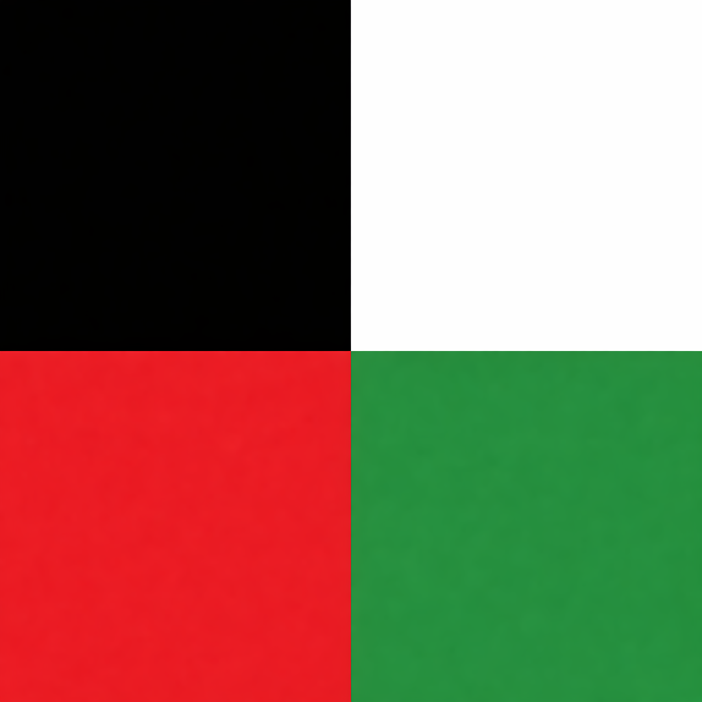 White Black Red Greenn
